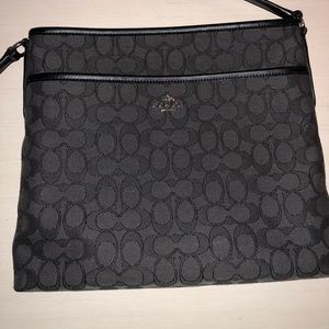 Coach Crossbody File Bag Black Charcoal